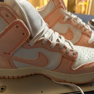 Nike Women's Coral and White Sneakers